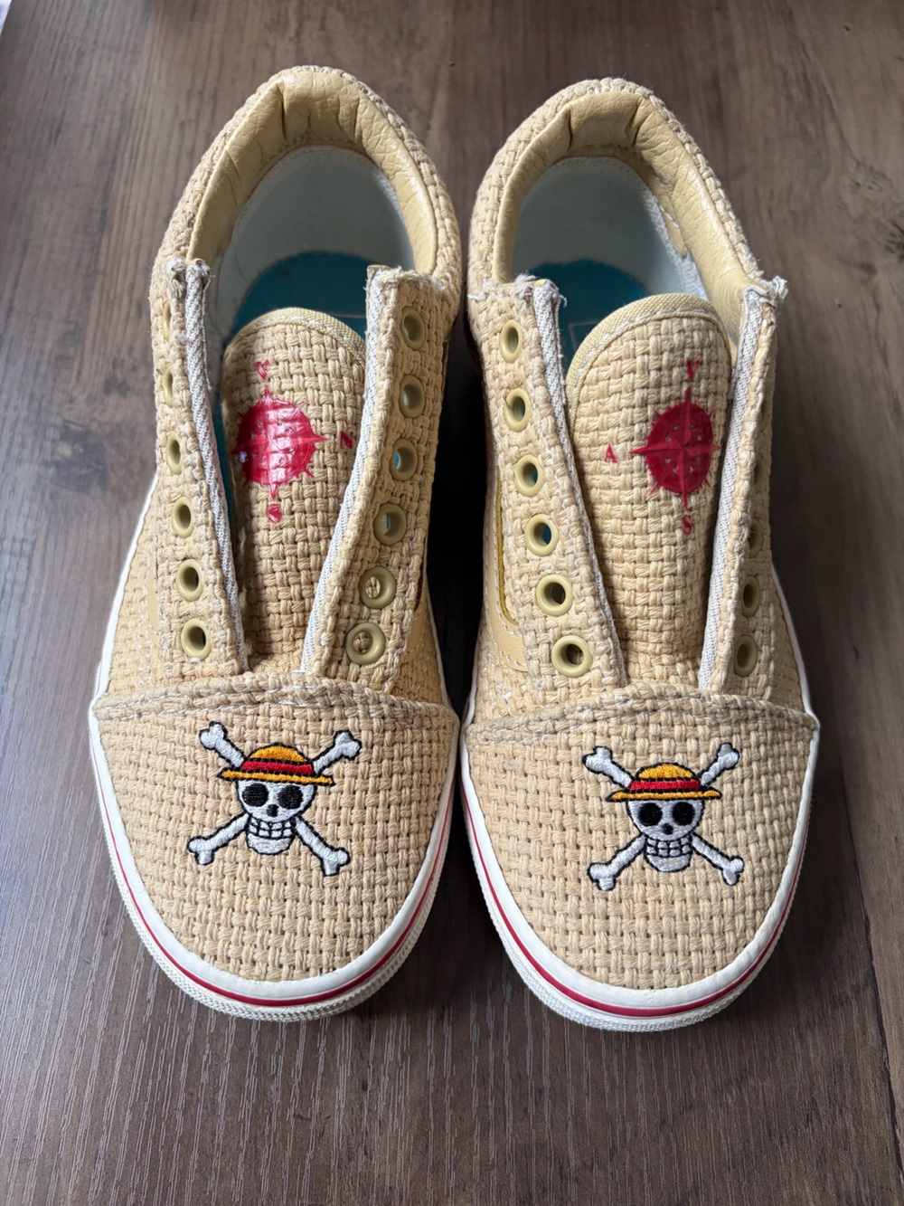 Vans x One Piece Straw Hat Authentic Sneakers Kids Size 2